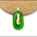 Green and gold glass pendant