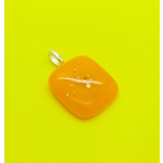 Orange and gold glass necklace pendant