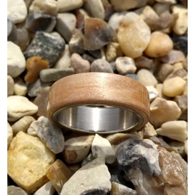 Quilted maple handcrafted wood ring