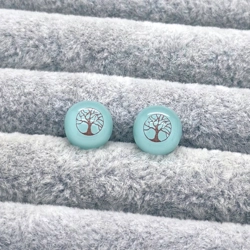 Tree Of Life Glass Studs Earrings