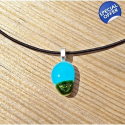 Multicolour Pebble Glass Pendant Necklace
