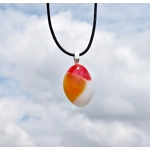 Multicolour Pebble Glass Pendant Necklace