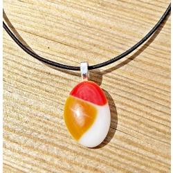 Multicolour Pebble Glass Pendant Necklace