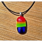 Multi coloured striped glass pendant