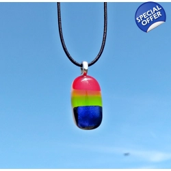 Multi coloured striped glass pendant
