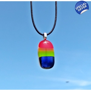 Multi coloured striped glass..