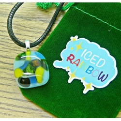 Abstract Peacock Glass Penda..