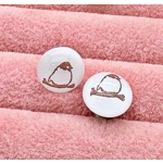 Red Robin Glass Studs Earrings