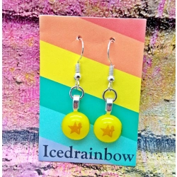 Star Baker Dangly Drop Glass Earrings