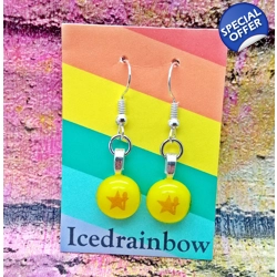 Star Baker Dangly Drop Glass Earrings