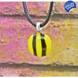 Yellow black stripe bee glas..