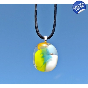 Dolphin glass pendant necklace