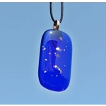 Deep Midnight blue and gold necklace pendant
