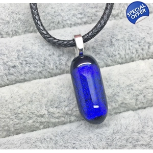 Cobalt Blue Oval Glass Penda..