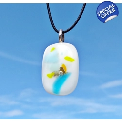 Abstract summer Glass Pendant Necklace