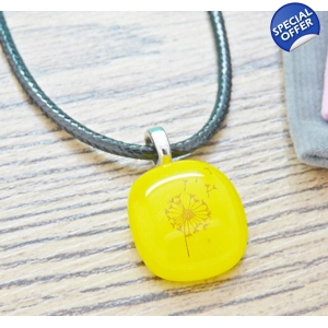 Dandelion Wish Glass Pendant..