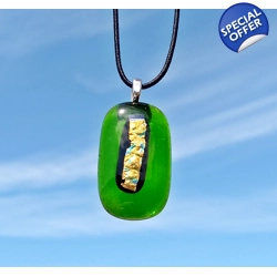 Green and gold glass pendant