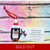 Handmade Glass Penguin Tree Decorations