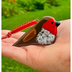 Handmade Glass Robin Tree De..