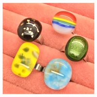 Handmade Glass Adjustable Ring
