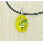 lemon lime drop glass necklace pendant