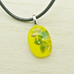 lemon lime drop glass necklace pendant