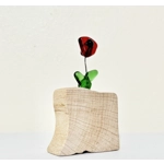Miniature Glass Poppy Flower Sculpture Ornament