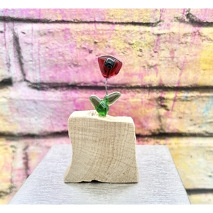 Miniature Glass Poppy Flower..