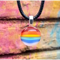 Rainbow Glass Necklace Pendant