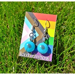 Monstera Leave Dangly Drop Glass Earrings