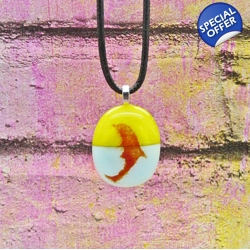 Dolphin glass pendant necklace