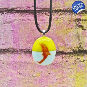 Dolphin glass pendant necklace
