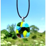 Abstract Peacock Glass Pendant Necklace