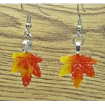 Maple Leaf Glass Drop Earrings