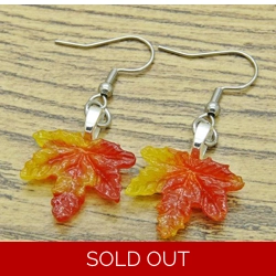 Maple Leaf Glass Drop Earrings