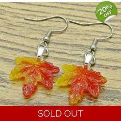 Maple Leaf Glass Drop Earrings