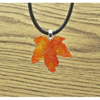 Maple Leaf Glass Pendant Necklace
