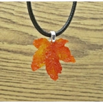 Maple Leaf Glass Pendant Necklace