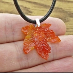Maple Leaf Glass Pendant Necklace