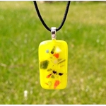 First sign of spring glass necklace pendant