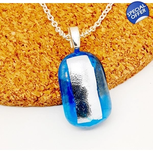 Blue and silver dichroic gla..