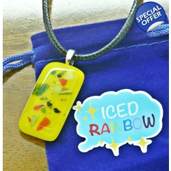 First sign of spring glass necklace pendant