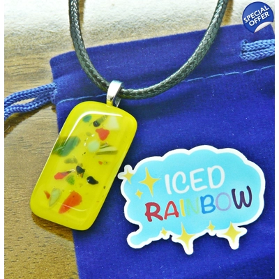 First sign of spring glass necklace pendant