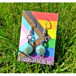 Tree Of Life Dangly Drop Glass Earrings