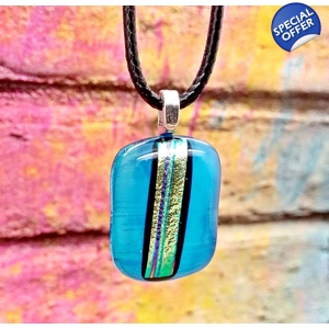 Turquoise & gold dichroic st..