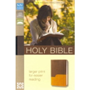NIV Large Print Holy Bible (Chocolate / Amber, Italian Duo-Tone)
