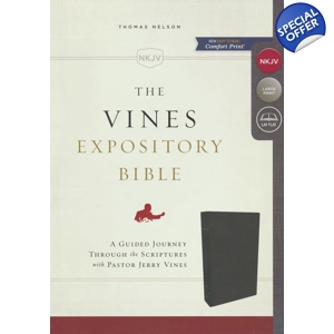 NKJV Vines Expository Bible Leathersoft Black