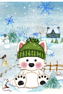 Westie Winter Garden Flag