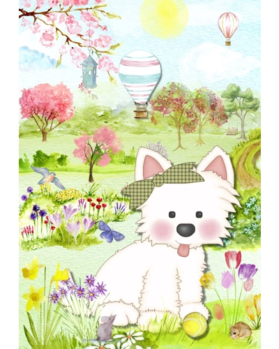 Westie Spring Garden Flag