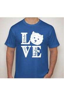Blue Westie Love T-Shirt